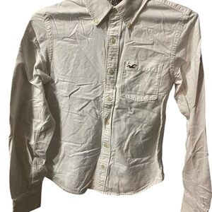 Hollister White Casual Button-Down Shirt